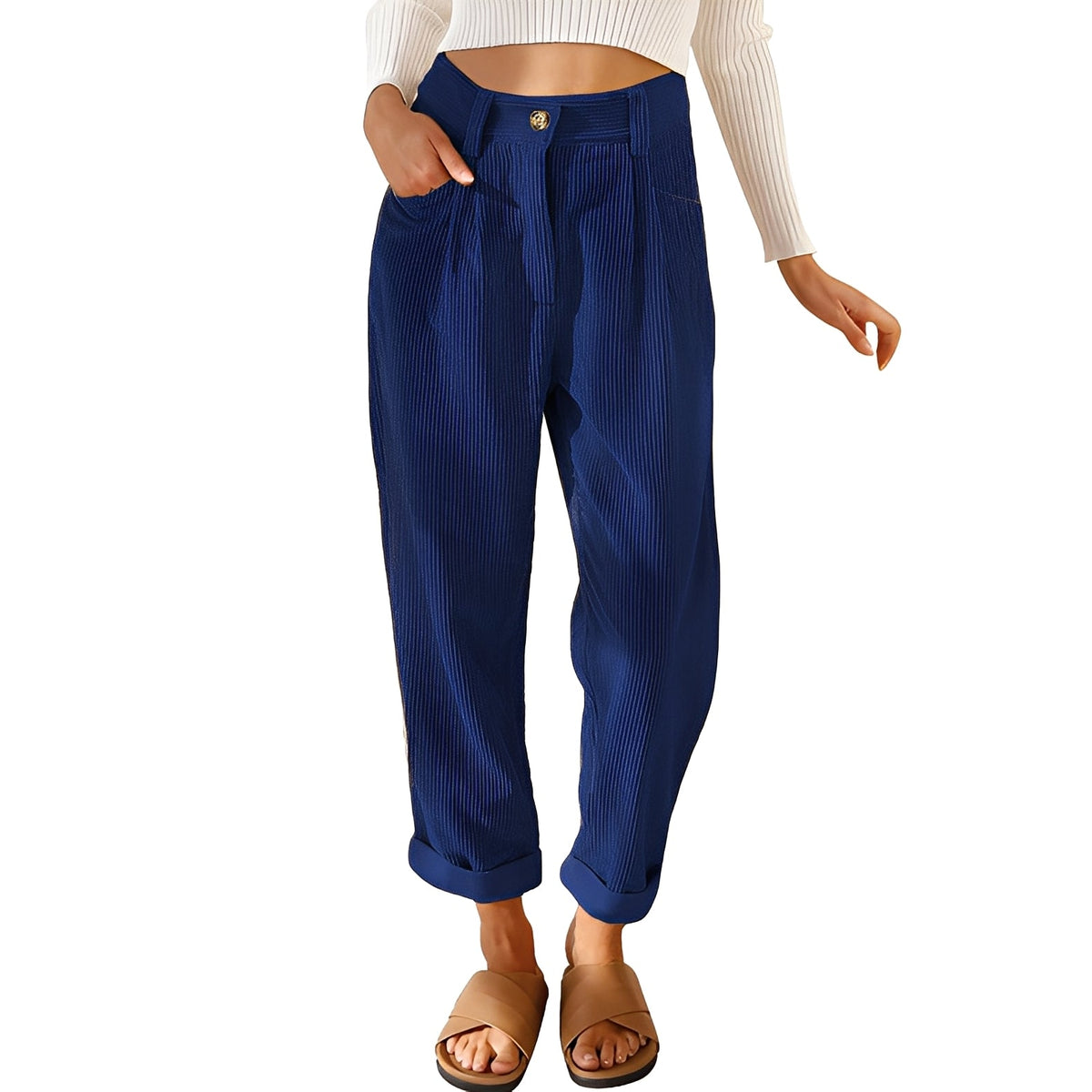 Hannah - Angenehme Damen-Cordhose mit hoher Taille