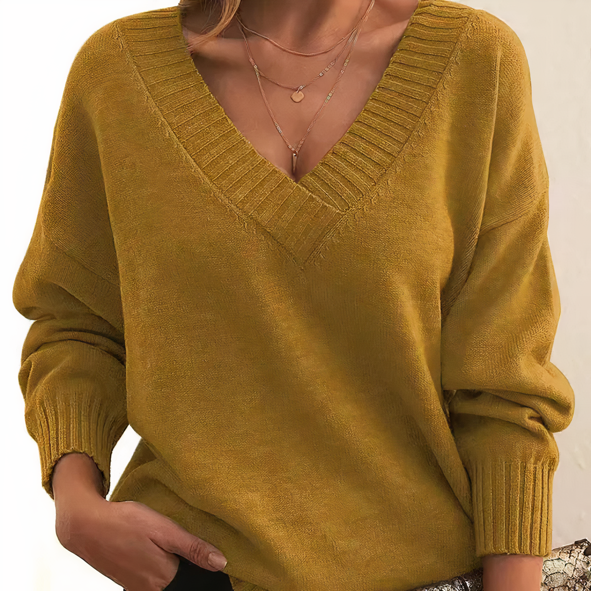 Leocadia - Schicker V-Ausschnitt-Pullover