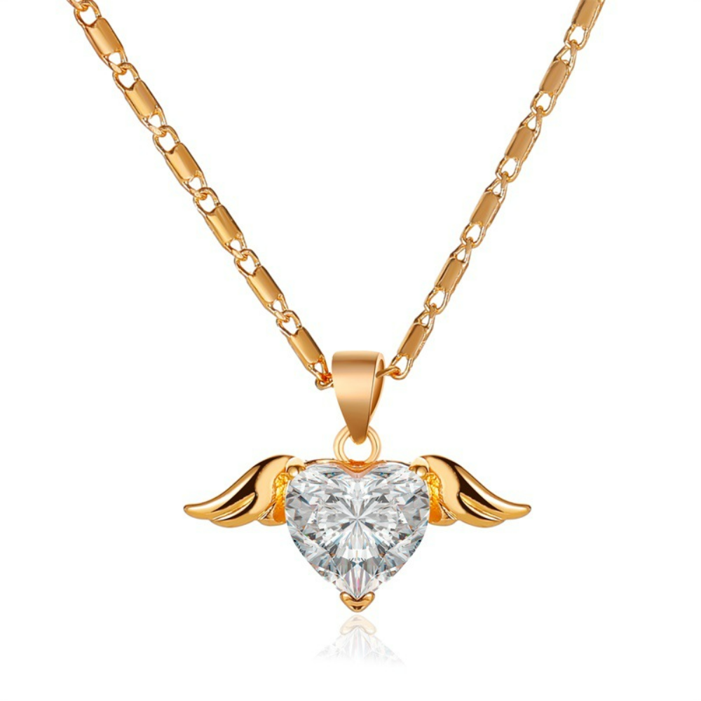 Halskette Flügel der Liebe - Kette mit Herz und Flügeln