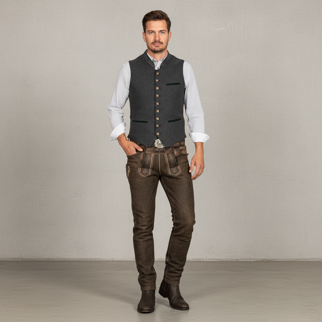Olaf - Traditionelle Herrenweste Grau Klassisch Elegant