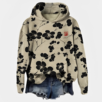 Emelyn - Ein Pullover mit Kapuze und Blumenmuster für Damen