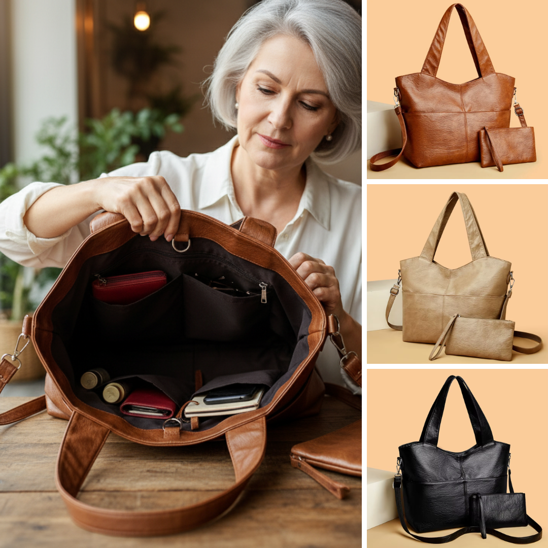 Gabbie – Elegante strukturierte Handtasche mit doppeltem Schulterriemen