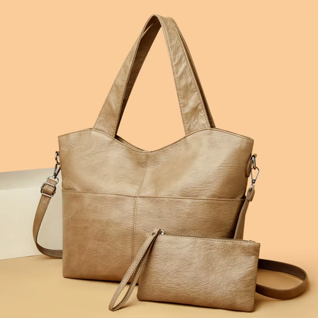 Gabbie – Elegante strukturierte Handtasche mit doppeltem Schulterriemen
