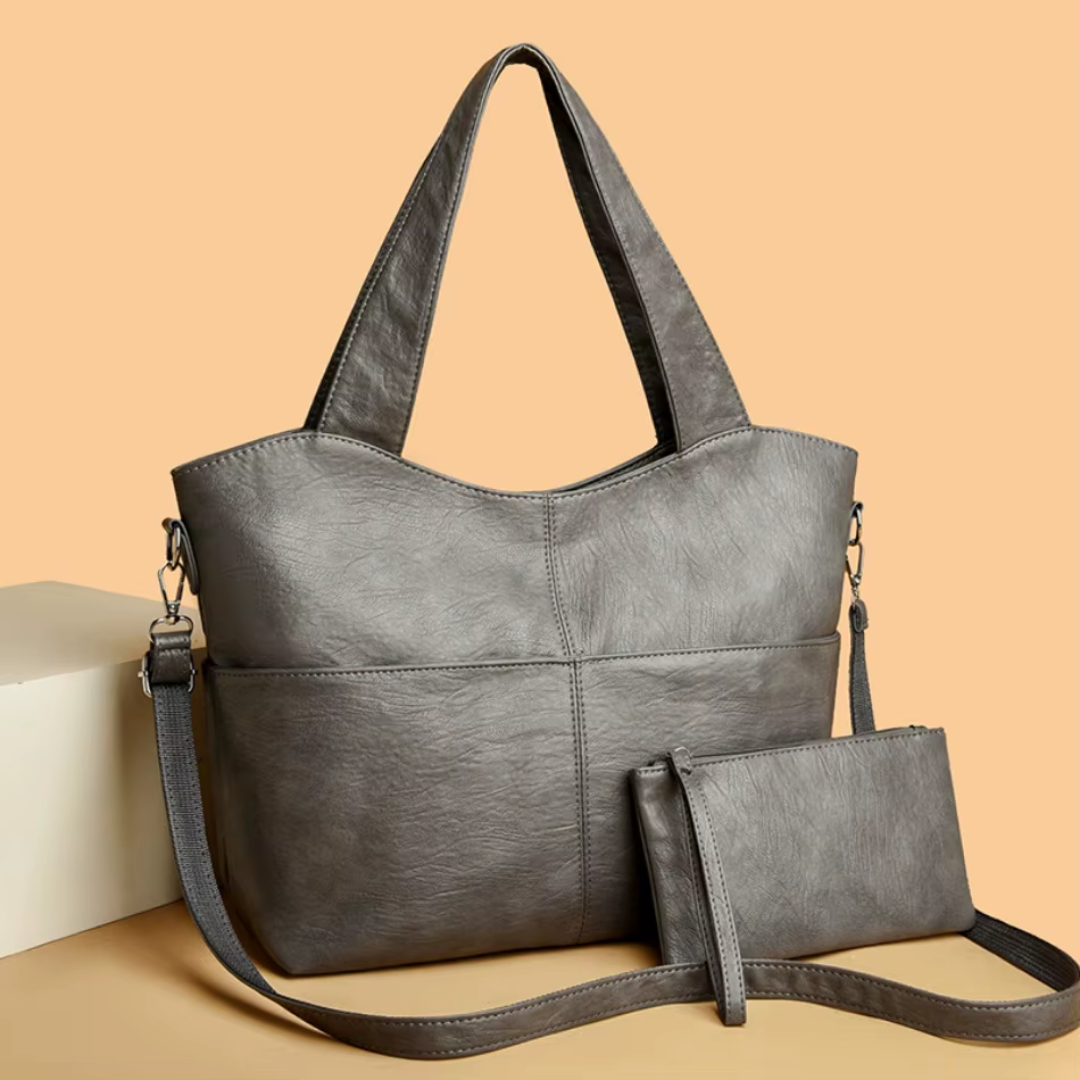 Gabbie – Elegante strukturierte Handtasche mit doppeltem Schulterriemen