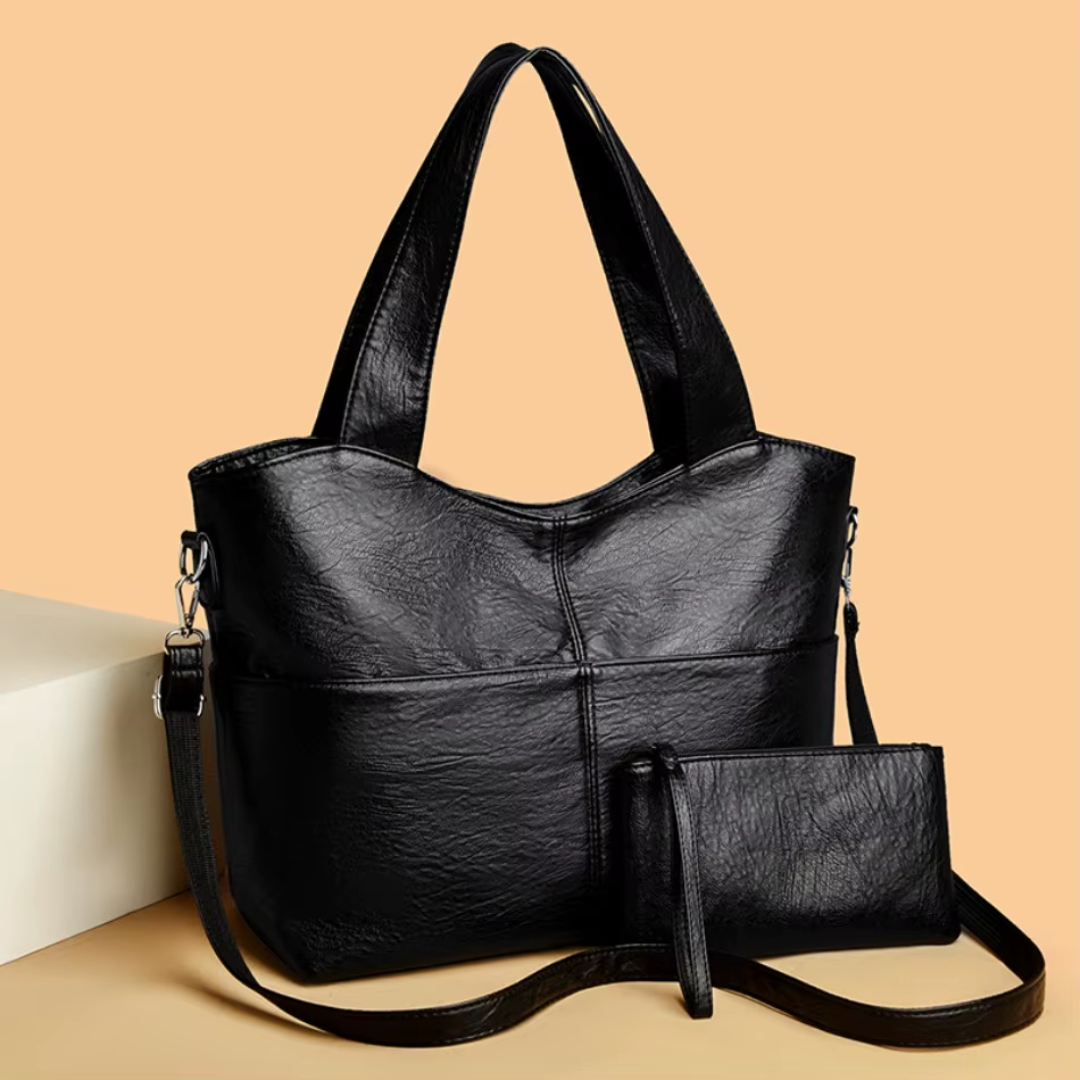 Gabbie – Elegante strukturierte Handtasche mit doppeltem Schulterriemen