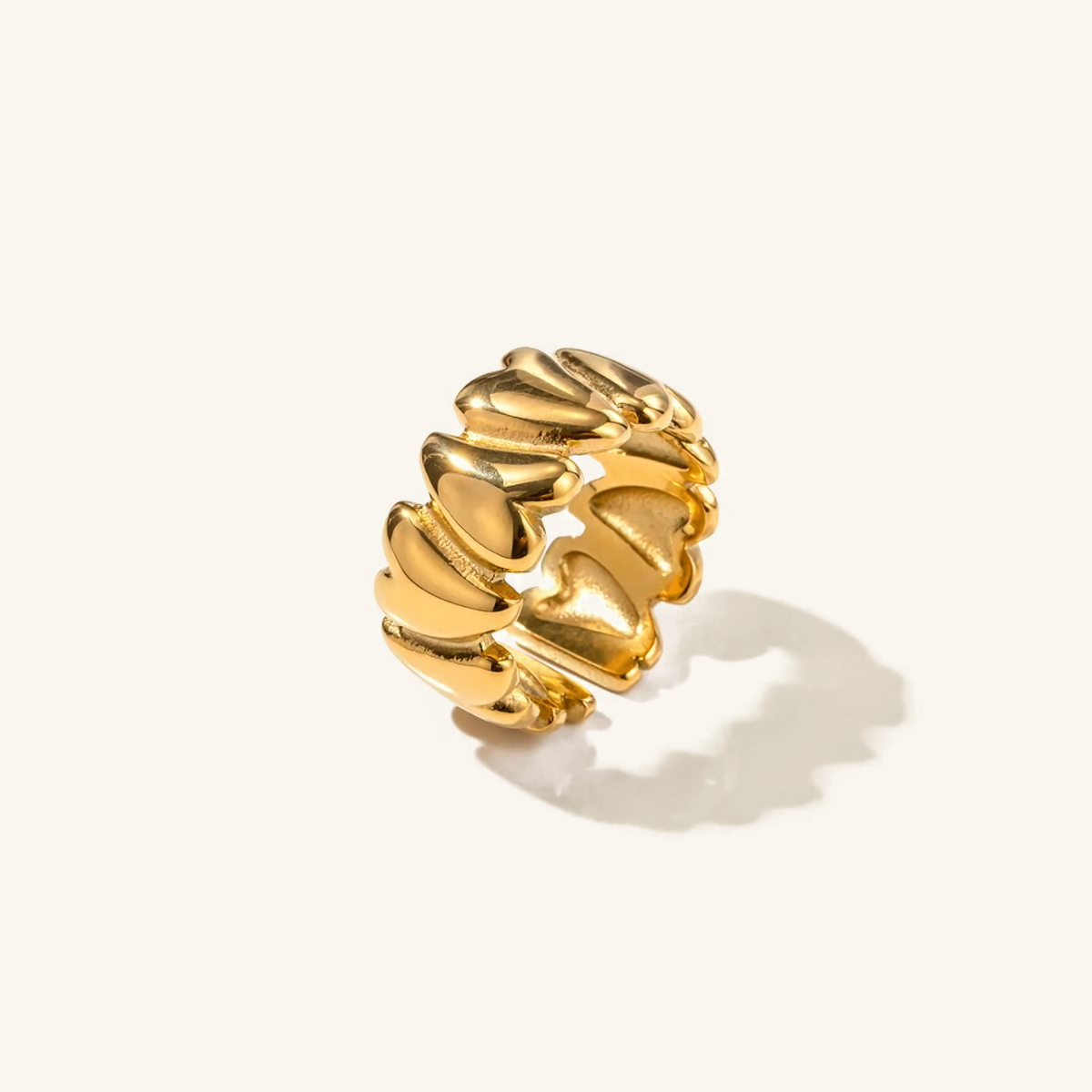 Elena – Instabiler Herzring in Gold