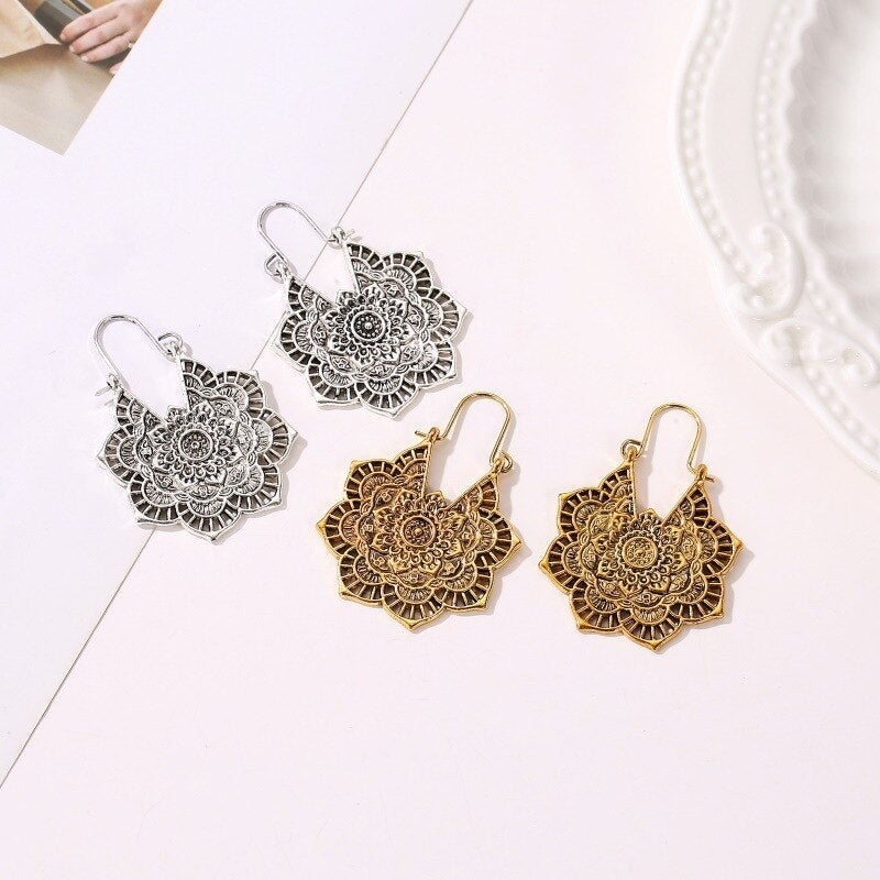 Sanya – Mandala-Lotus-Ohrschmuck