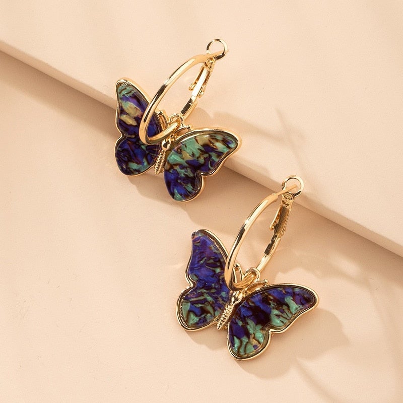 Alina – Schmetterlingsohrringe mit farbenfrohen Details