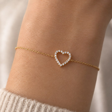 Herzarmband mit offenem Design in Gold