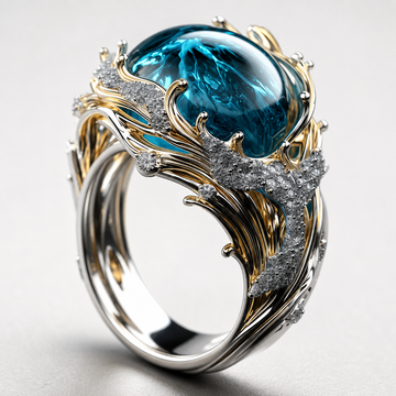 Selena – Vintage-Ring in ozeanischer Optik