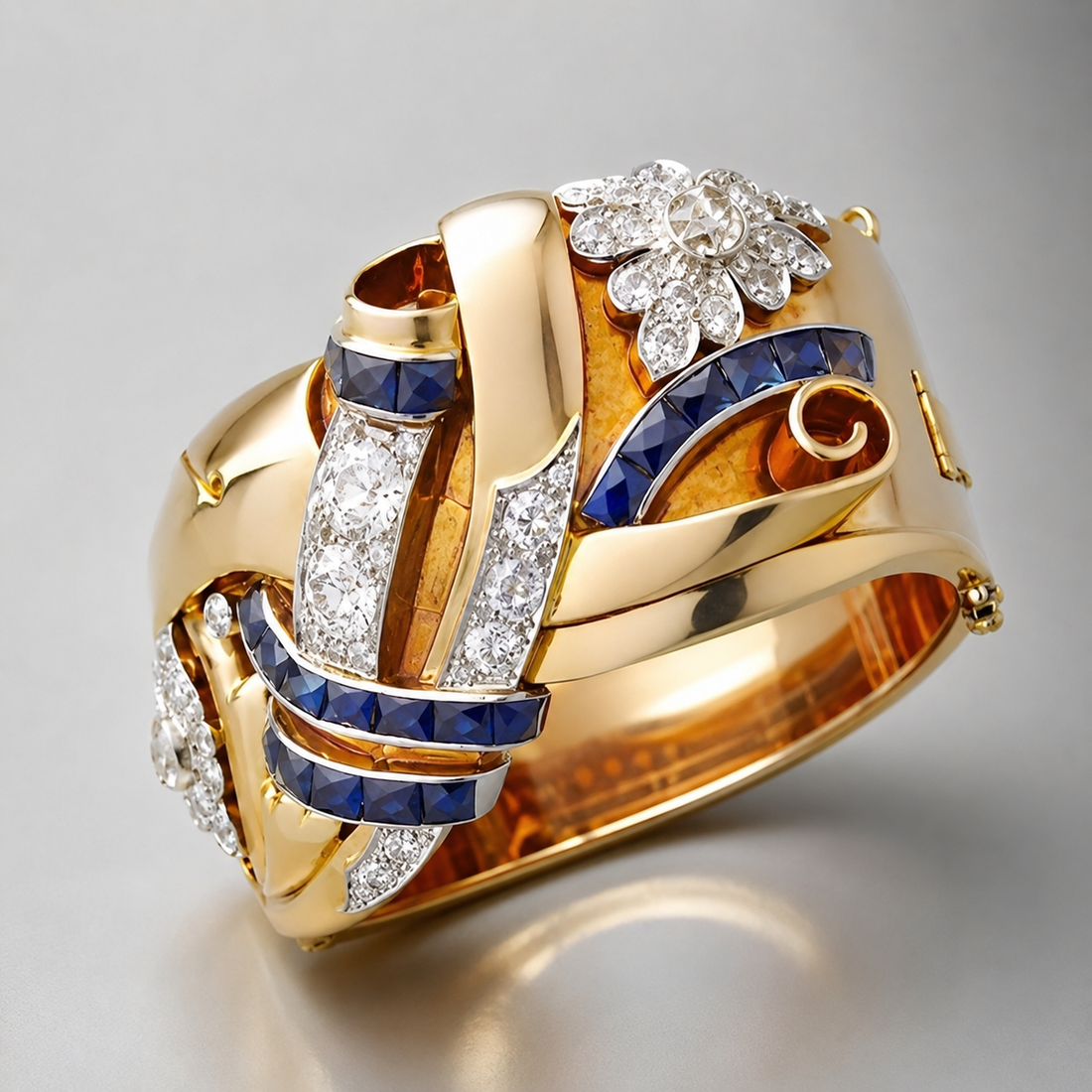 Mireille – Vintage-Ring mit blauem Akzent