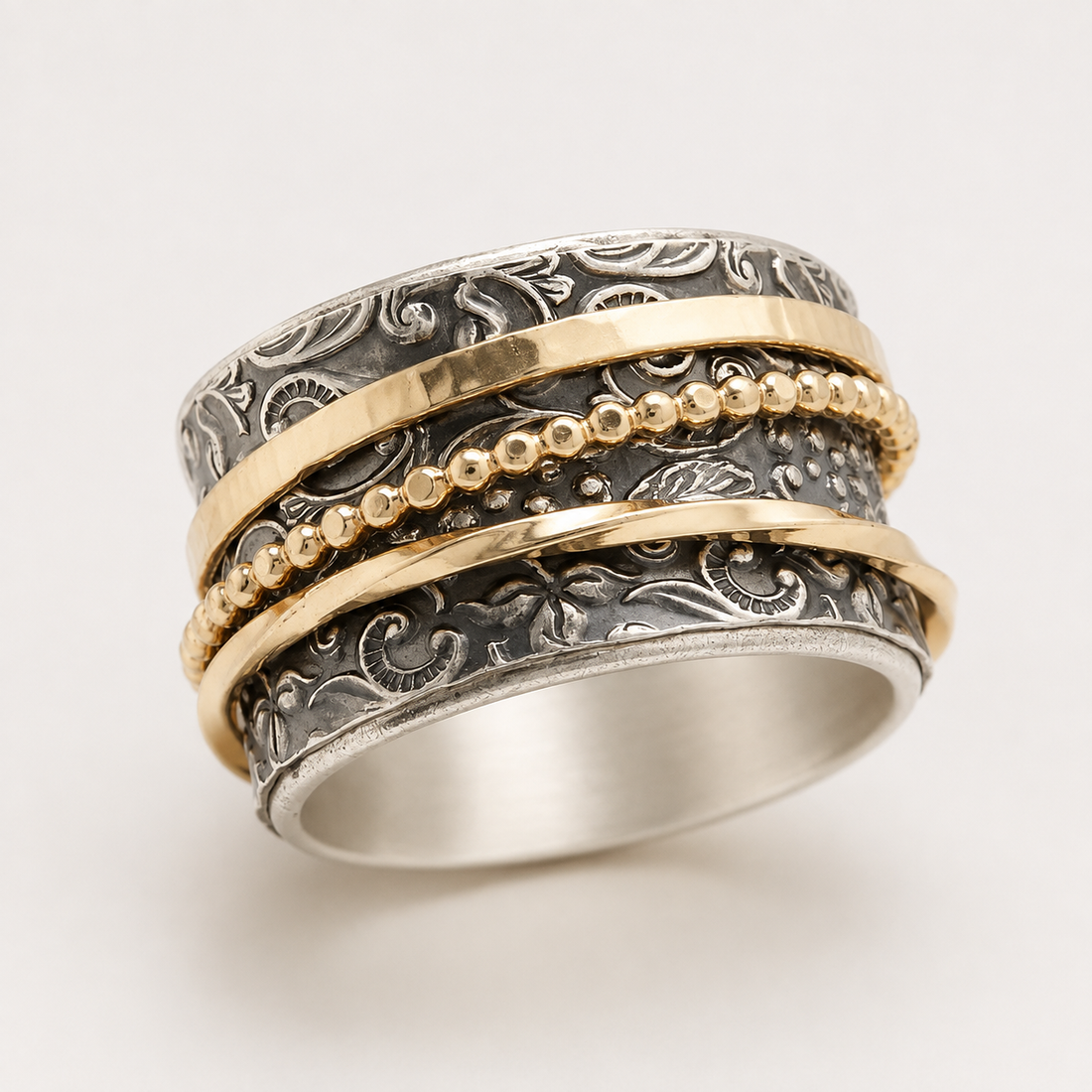 Shyla – Antiker Bicolor-Ring aus Gold und Silber