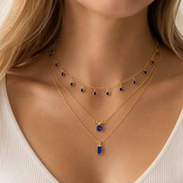 Sylva – Vintage-Halskette mit blauen Akzenten