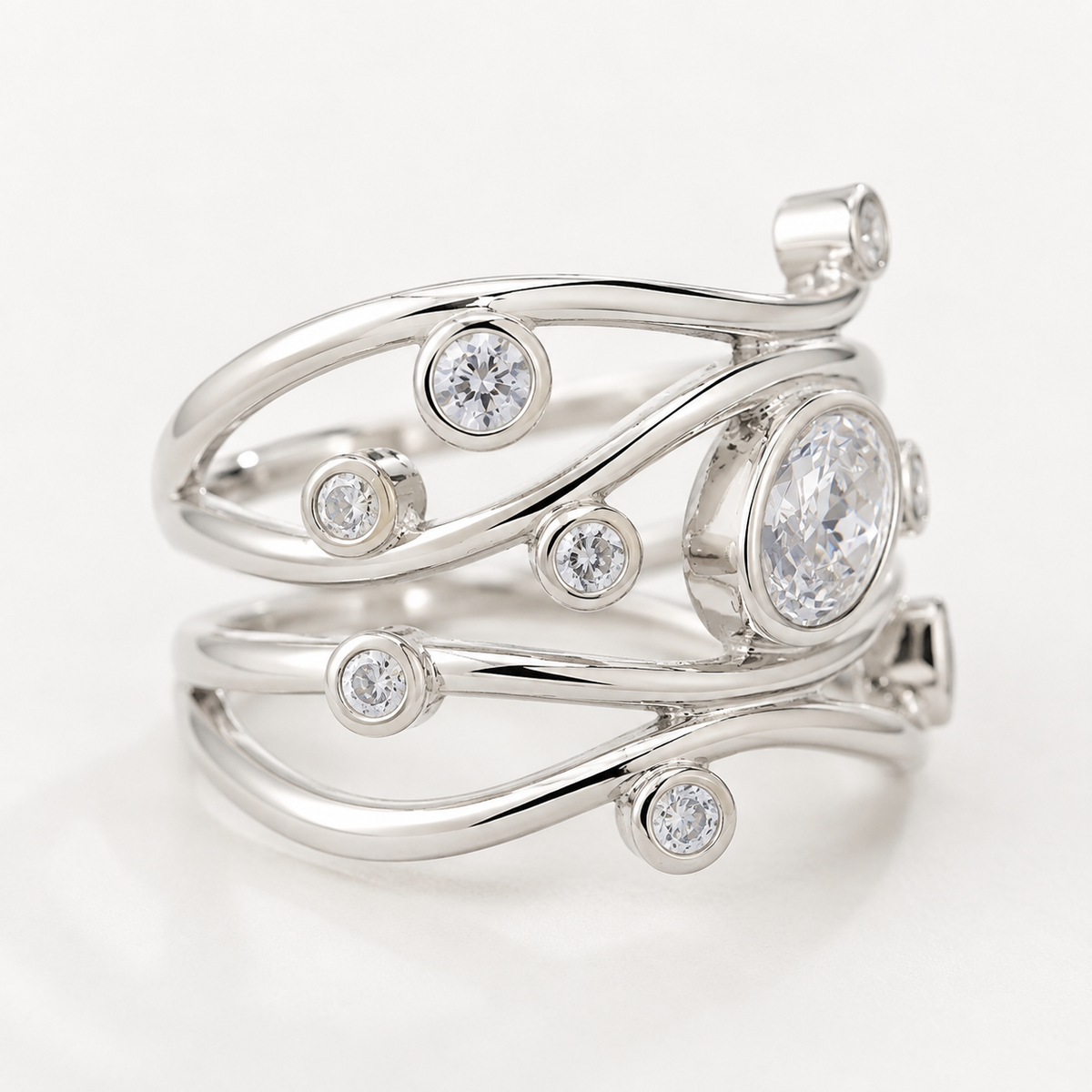 Inara – Vintage-Ring mit asymmetrischem Design
