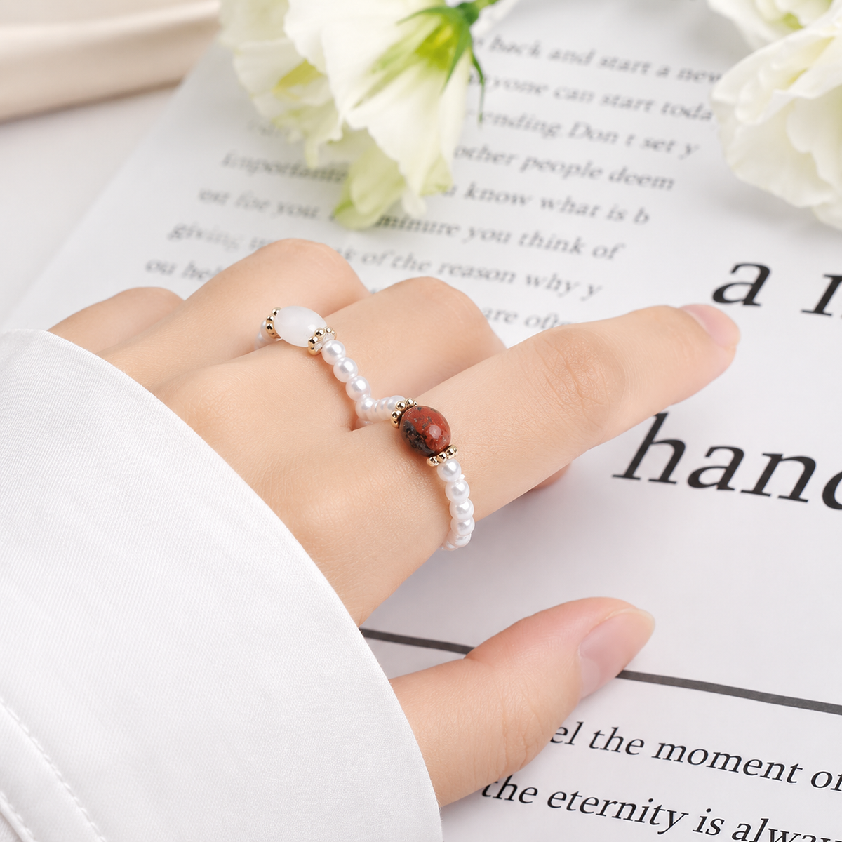 Perlenring - Vintage Stil