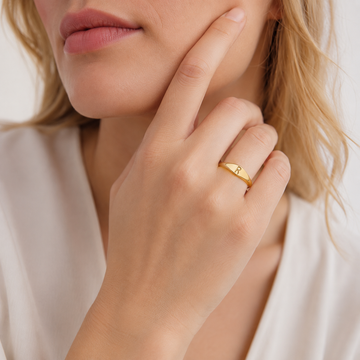 Minimalistischer Namensring | Ring mit graviertem Anfangsbuchstaben
