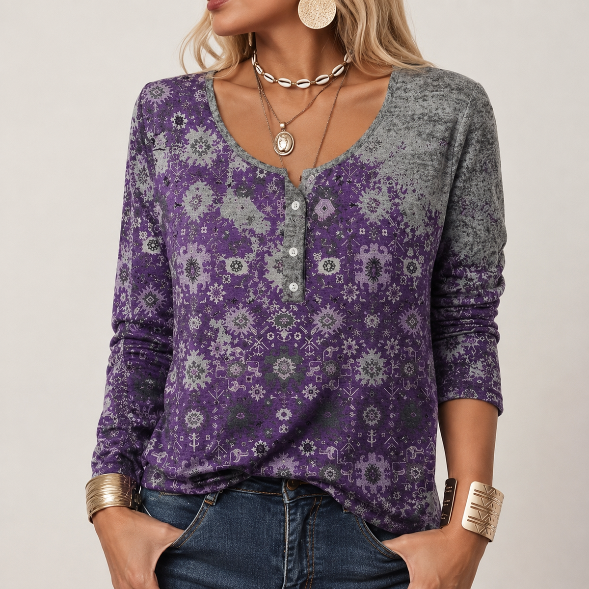 Hilde - Trendiger Pullover mit Aztekenmuster