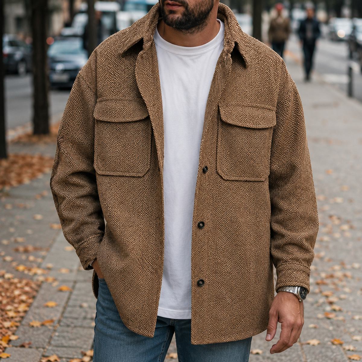 Finn - Lässiges Herren-Overshirt mit Knopfleiste