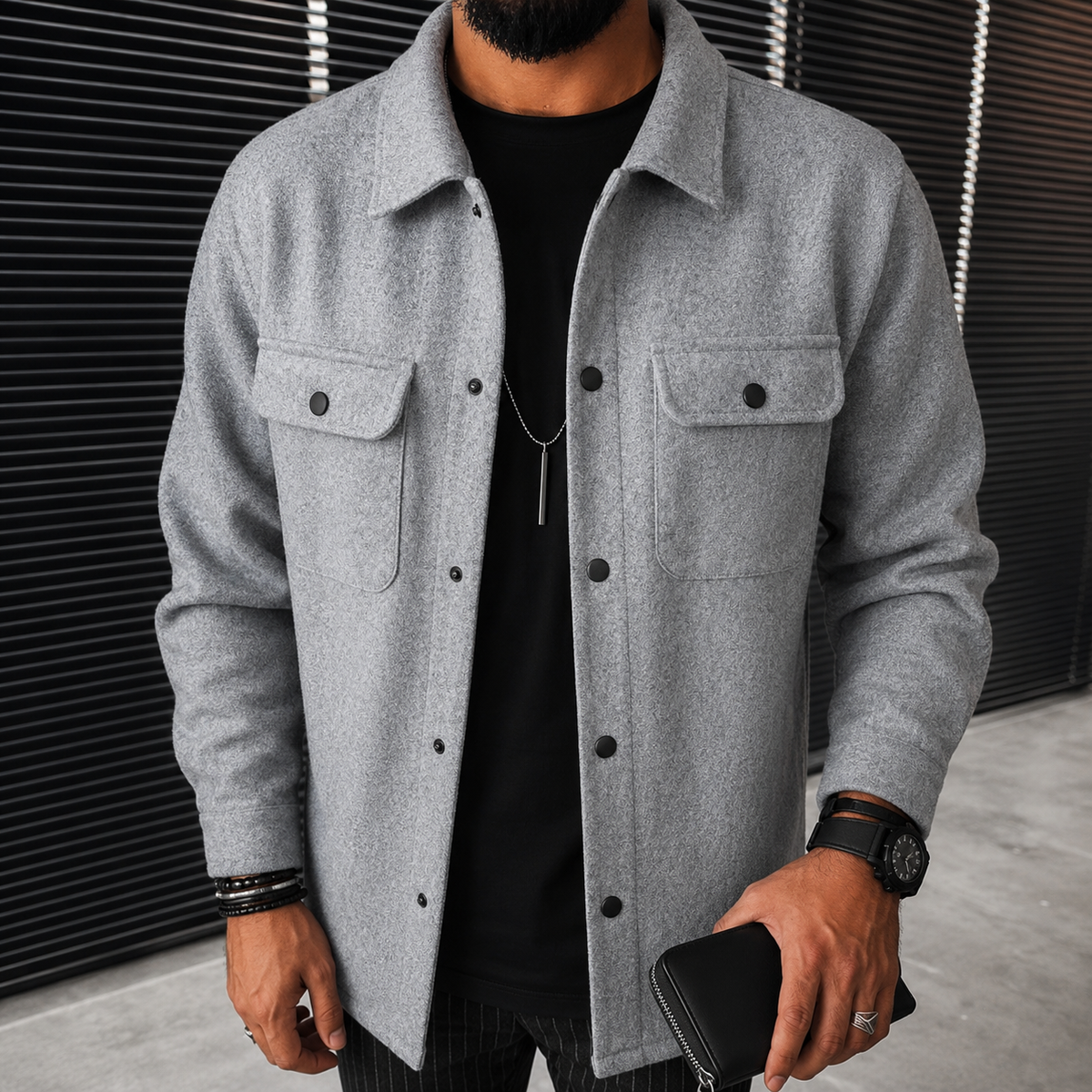 Finn - Lässiges Herren-Overshirt mit Knopfleiste