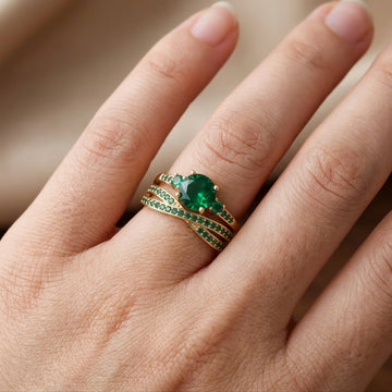 Ivy – Ring-Set mit grünen Akzenten