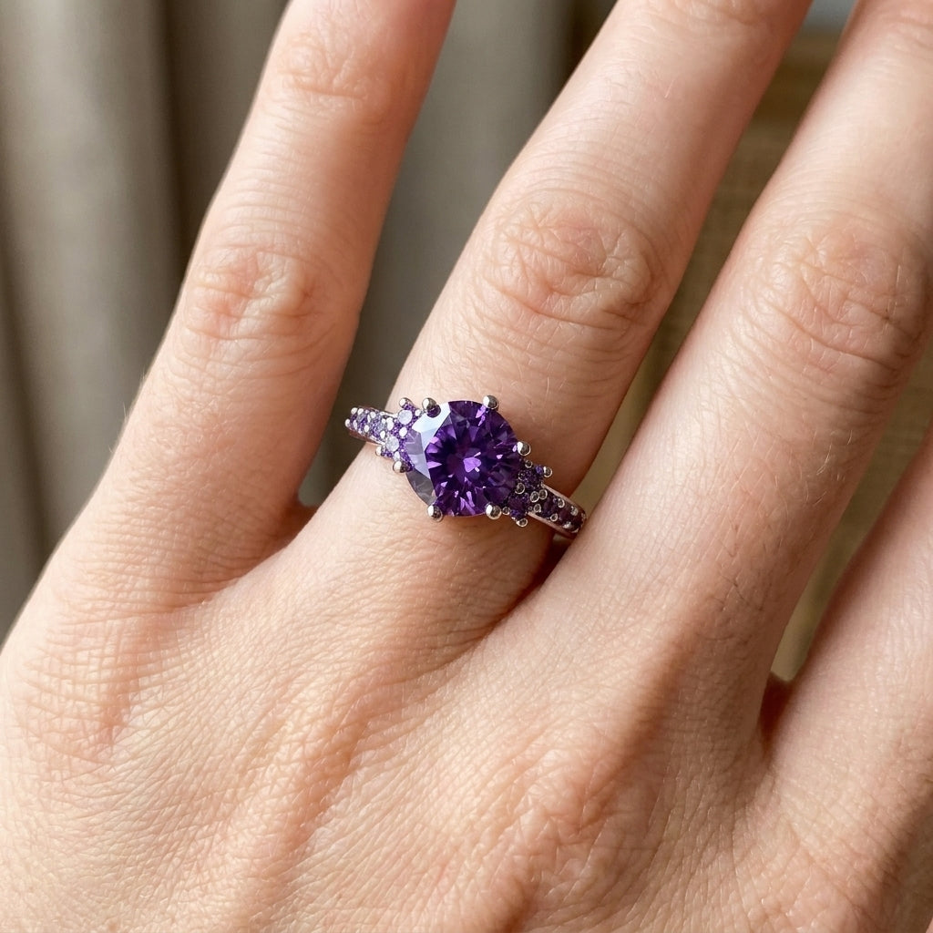 Coralie – Ring mit violettem Amethyst