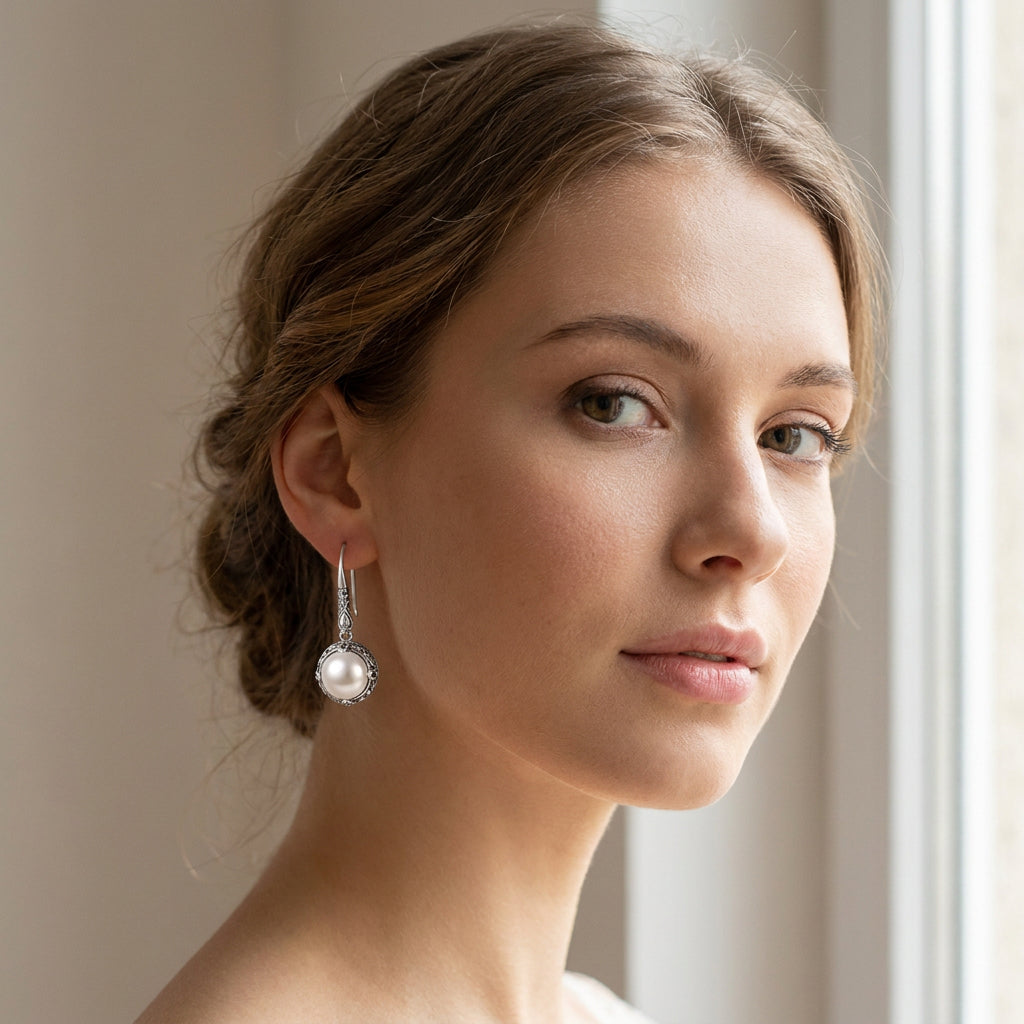 Rosalie – Ohrringe in Silber mit Perlen