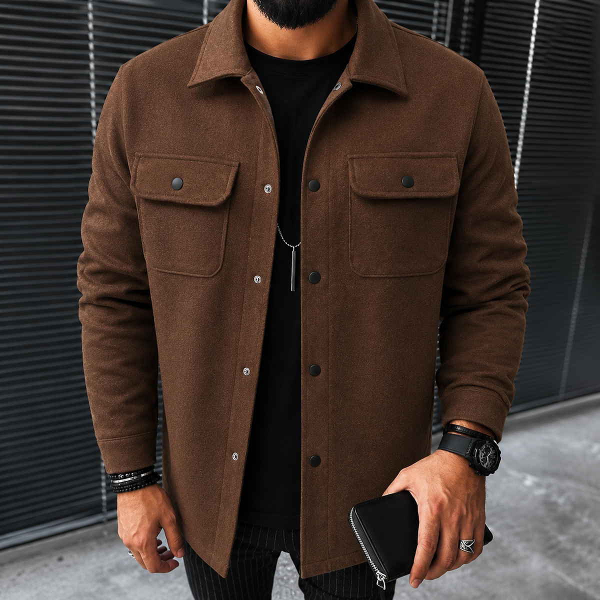 Finn - Lässiges Herren-Overshirt mit Knopfleiste