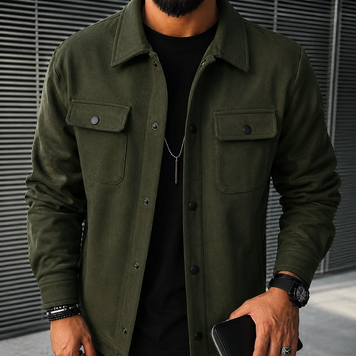Finn - Lässiges Herren-Overshirt mit Knopfleiste