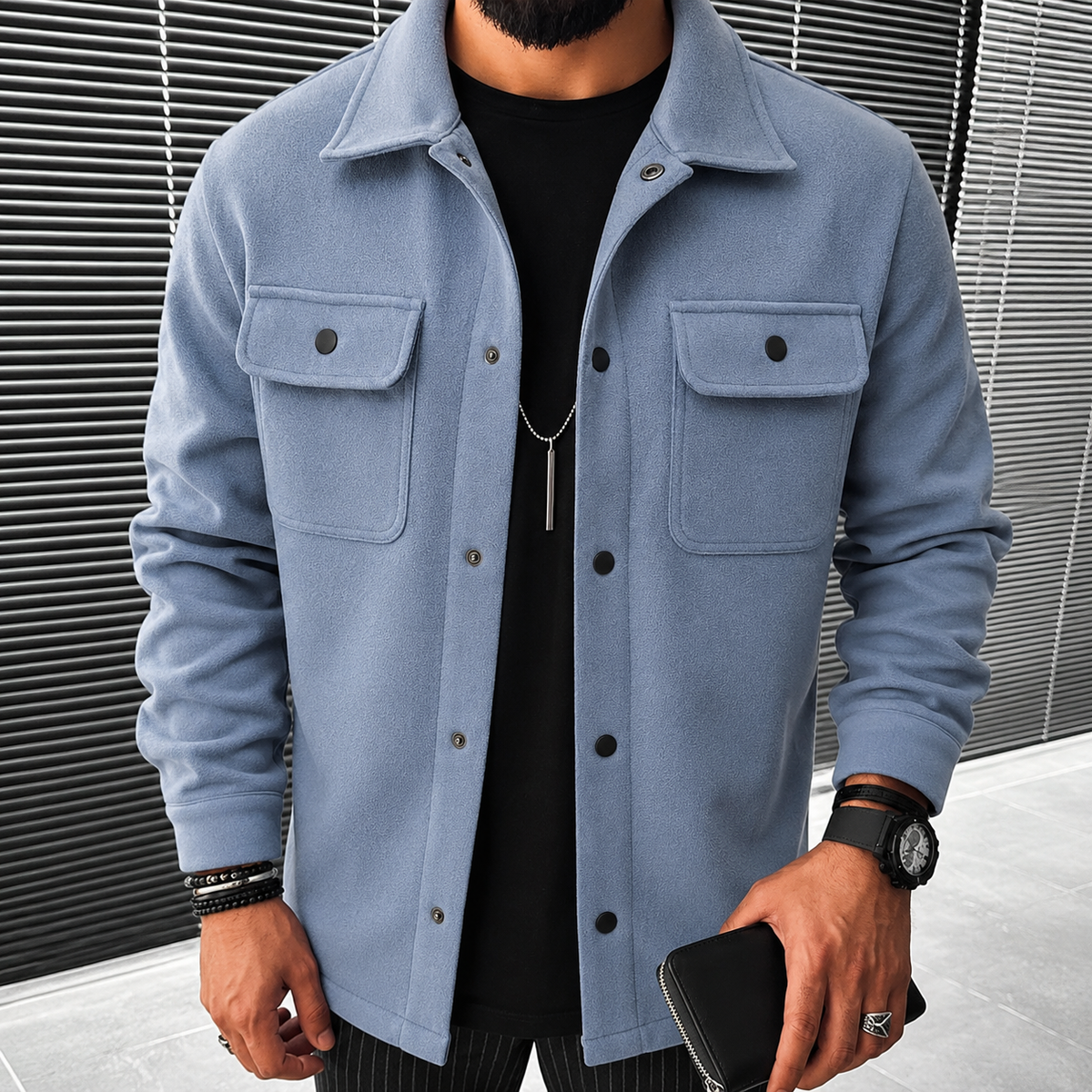 Finn - Lässiges Herren-Overshirt mit Knopfleiste