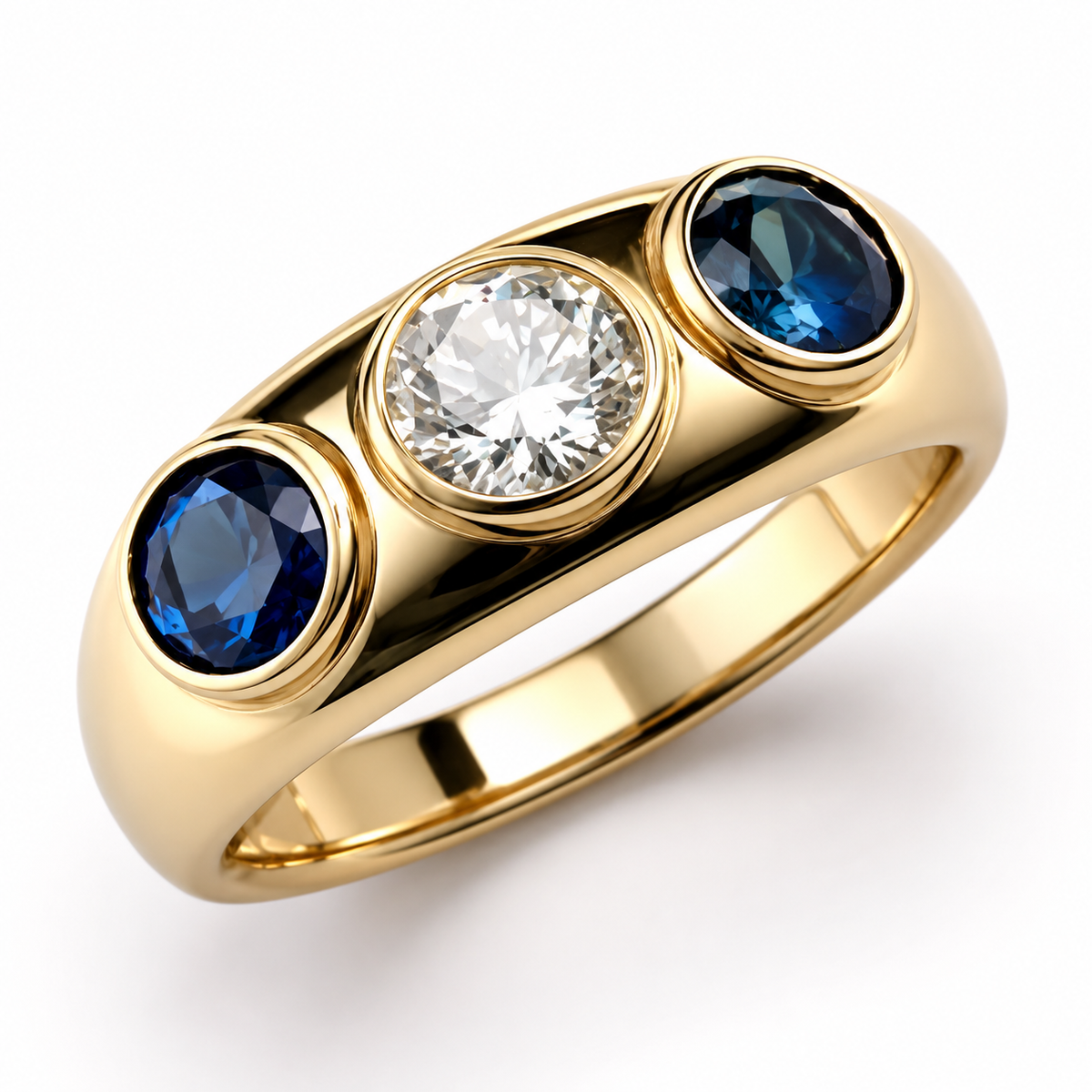 Oceane – Vintage-Ring mit blauem Akzent