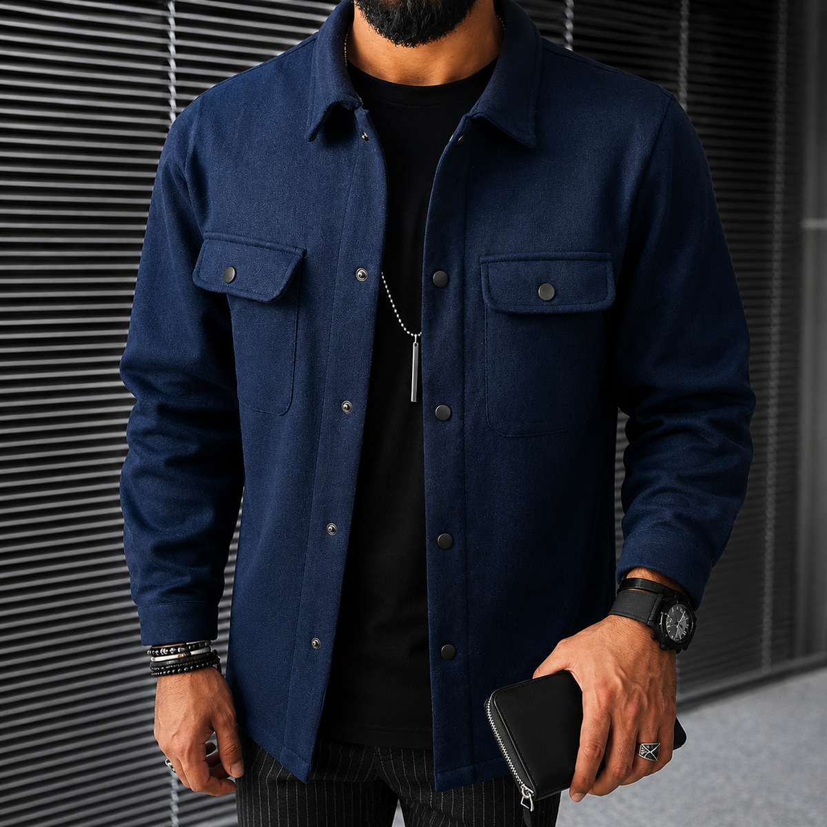 Finn - Lässiges Herren-Overshirt mit Knopfleiste