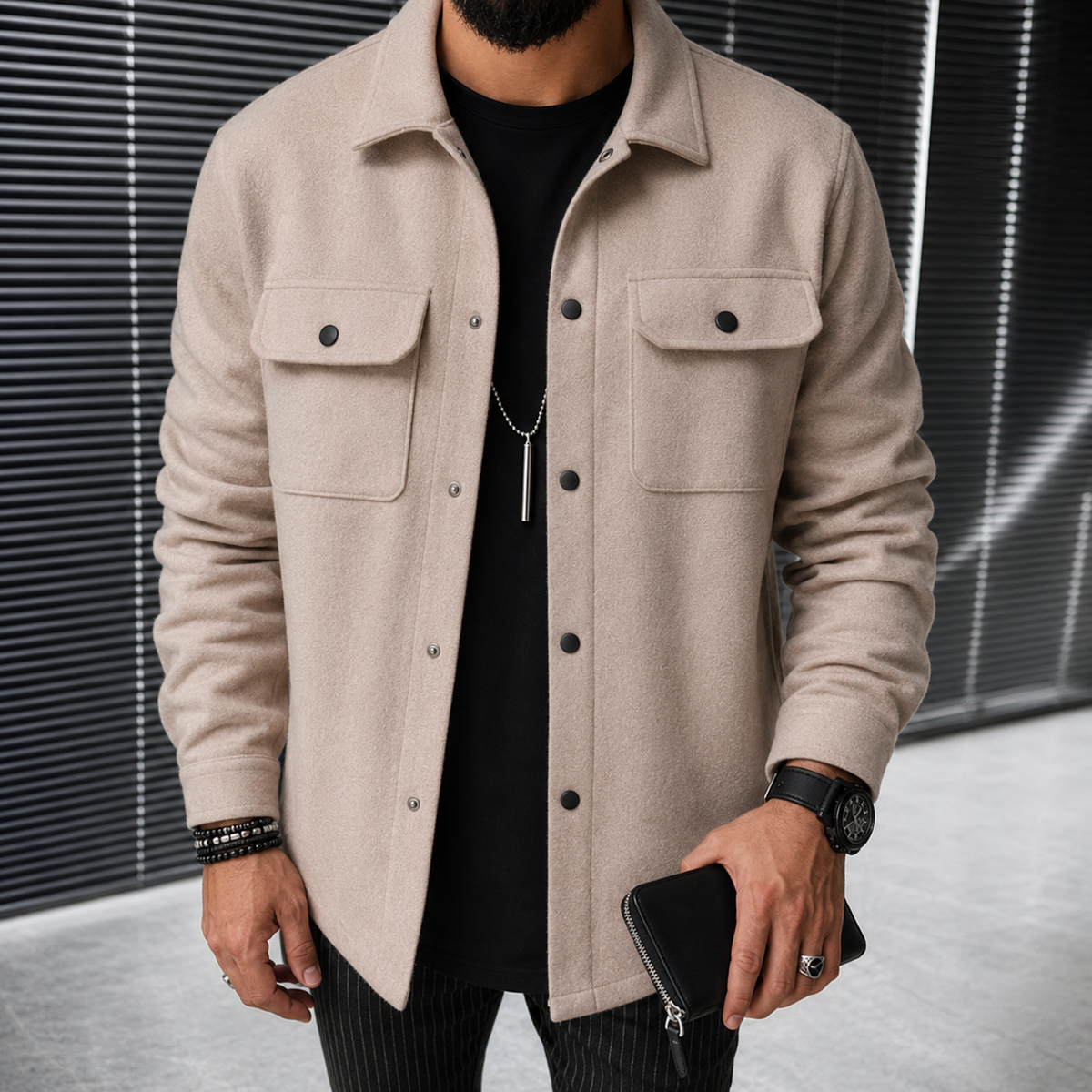Finn - Lässiges Herren-Overshirt mit Knopfleiste