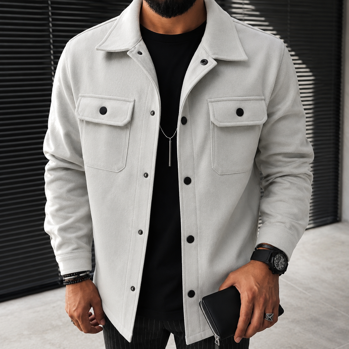 Finn - Lässiges Herren-Overshirt mit Knopfleiste