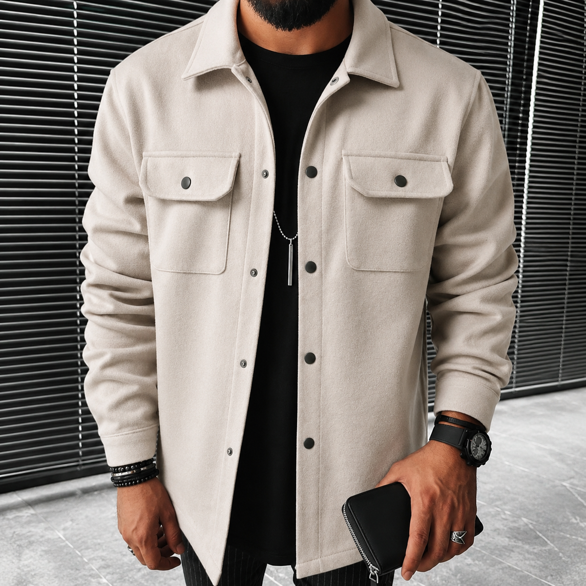 Finn - Lässiges Herren-Overshirt mit Knopfleiste