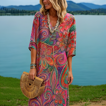Amara - Buntes Kleid mit Blumenmuster