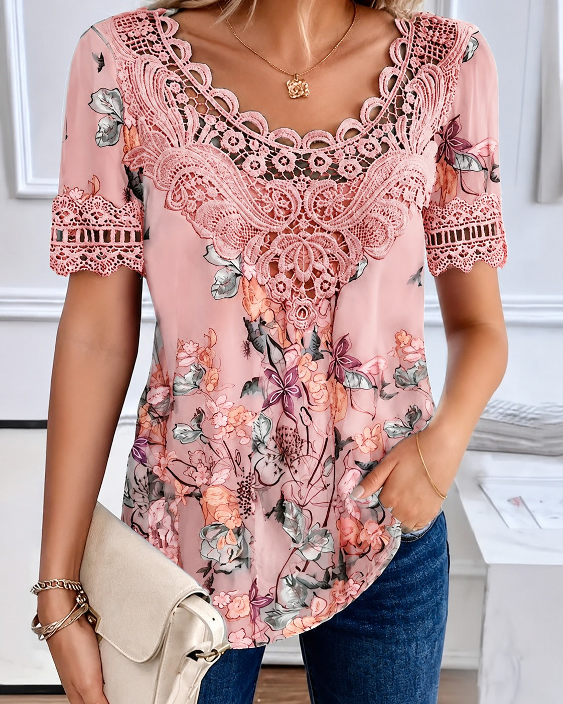 Leah - Edle Bluse mit Blumenmuster