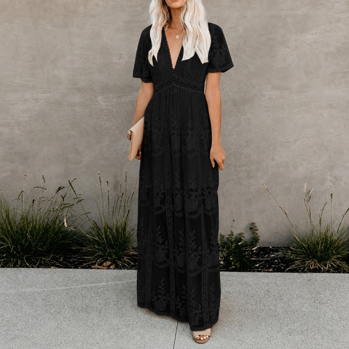 Alison - Elegantes Maxikleid aus leichtem Gewebe