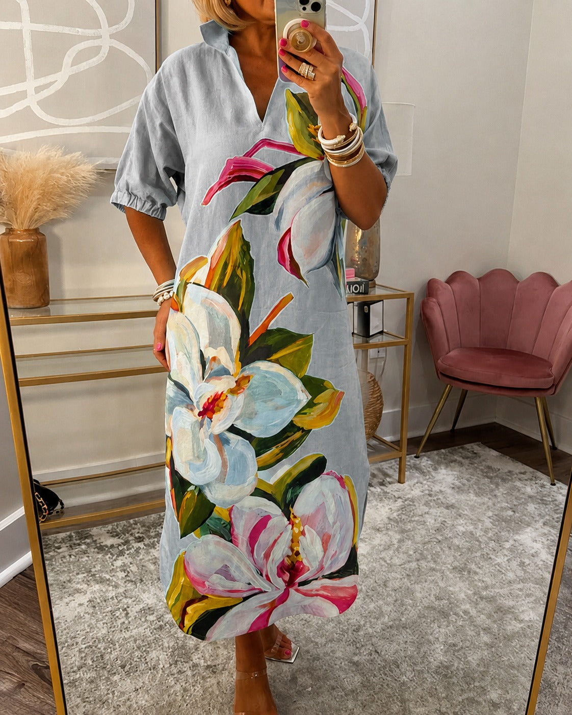 Myla - Weit geschnittenes Kleid mit Blumenprint
