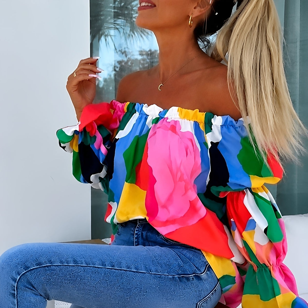 Priya - Elegante Bunte Bluse