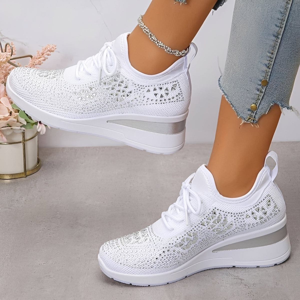 Elodie - Stylische und komfortable Sneakers mit glänzenden Details