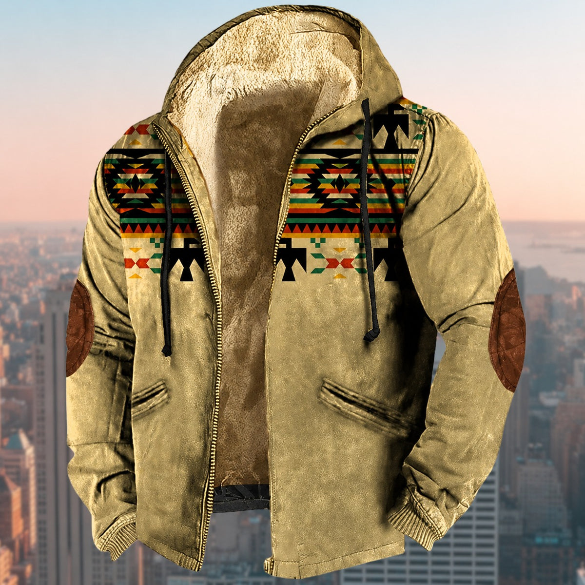Laszlo - Kapuzenjacke mit Tribal-Muster für Herren