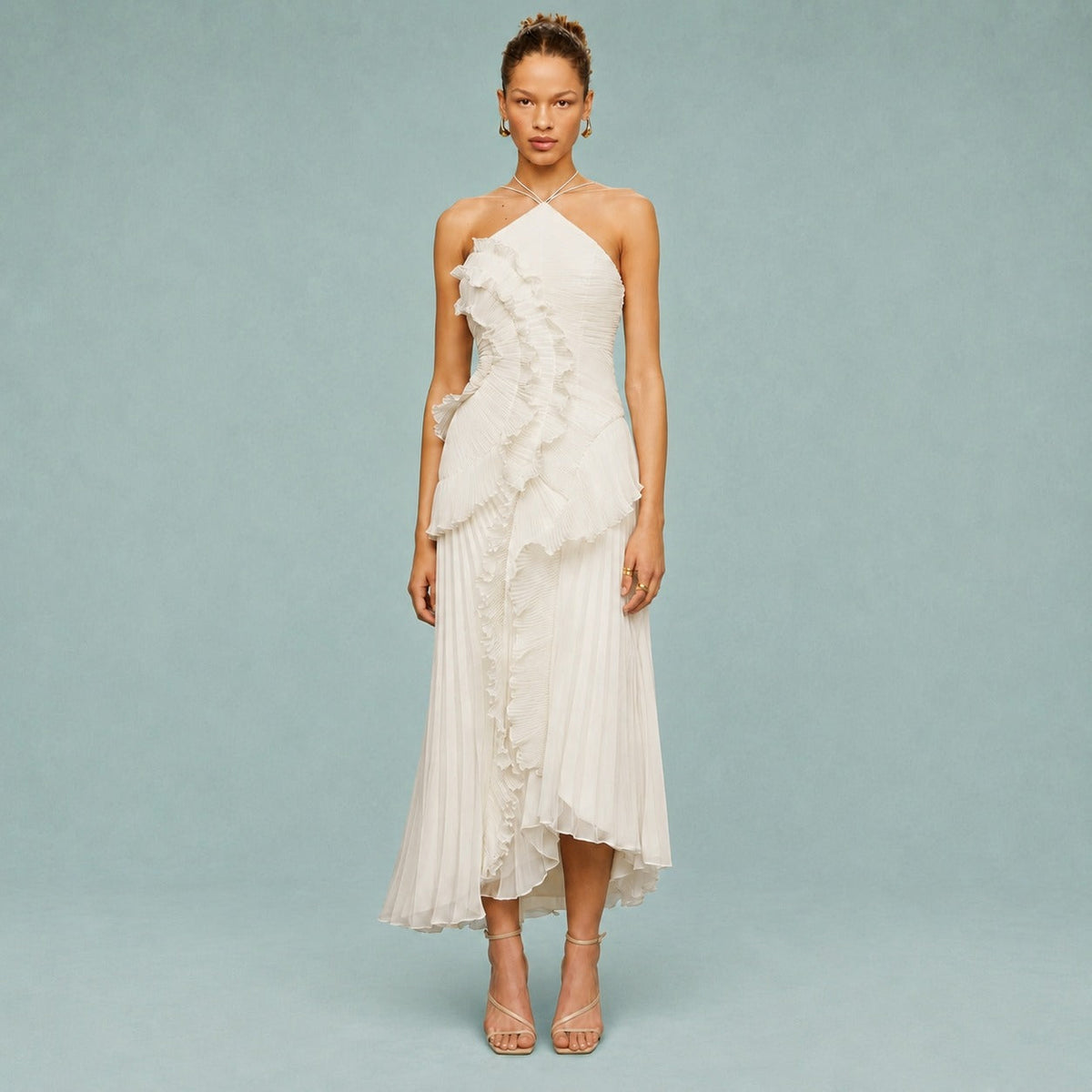Bequemes - Einfaches One-Shoulder-Maxikleid