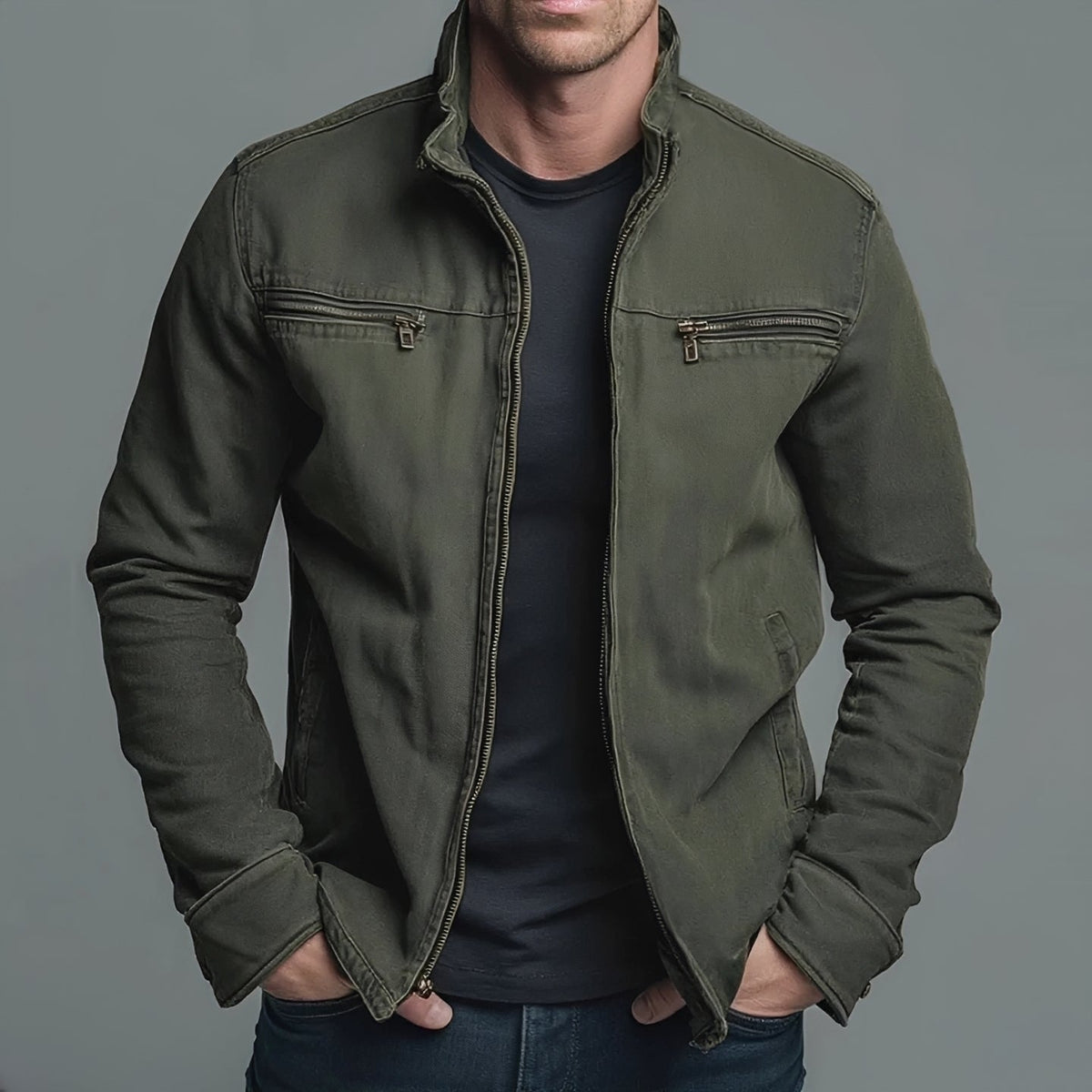 Jaden - Lässig gewaschene Jacke mit Zipper