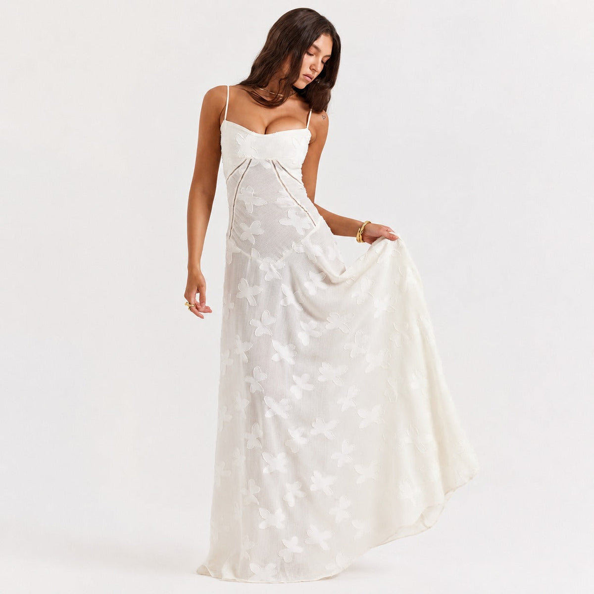 Jazmine - Elegantes, figurbetontes Maxikleid