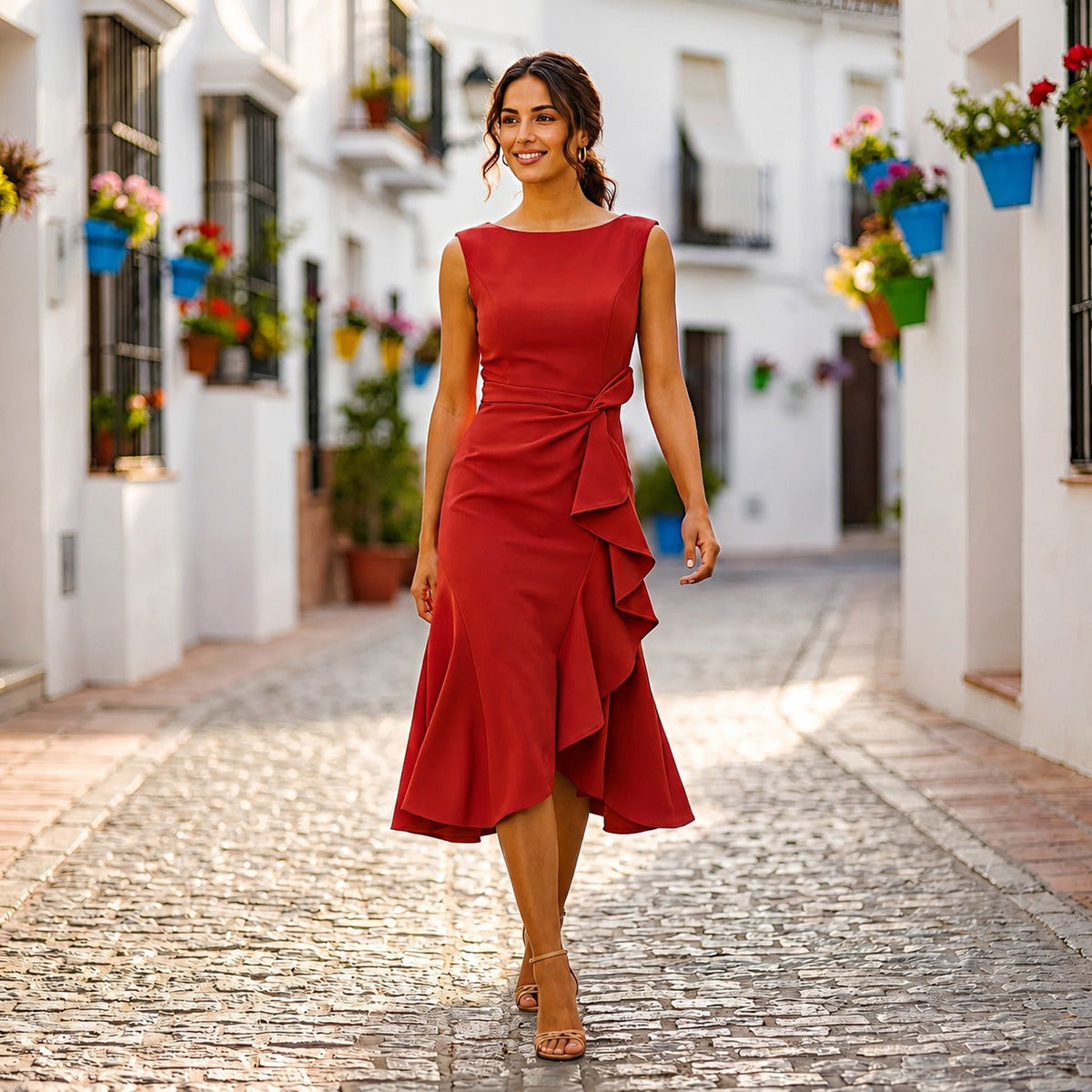 Jaiden - Schickes Midikleid mit Raffungen