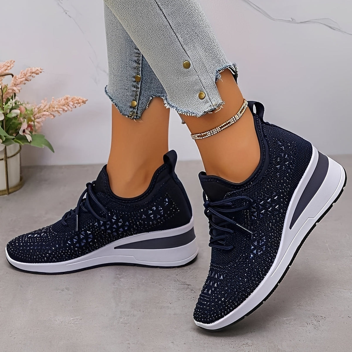 Elodie - Stylische und komfortable Sneakers mit glänzenden Details