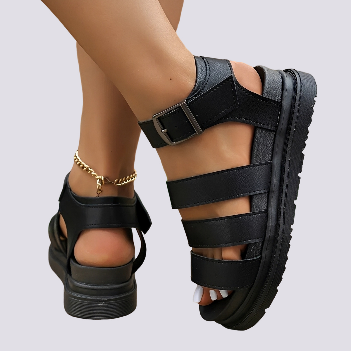 Cassidy - Bequeme Gladiatoren-Sandalen