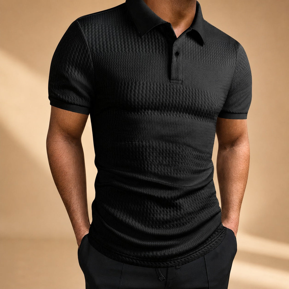 Robyn - Locker geschnittenes Poloshirt mit Struktur