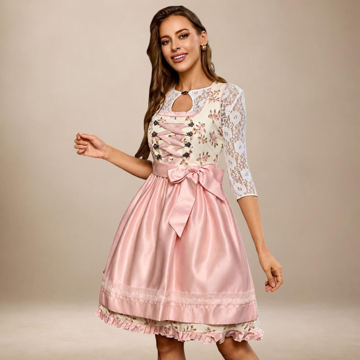 Liliana - Elegantes Oktoberfestkleid mit Schleife (Futter nicht enthalten)