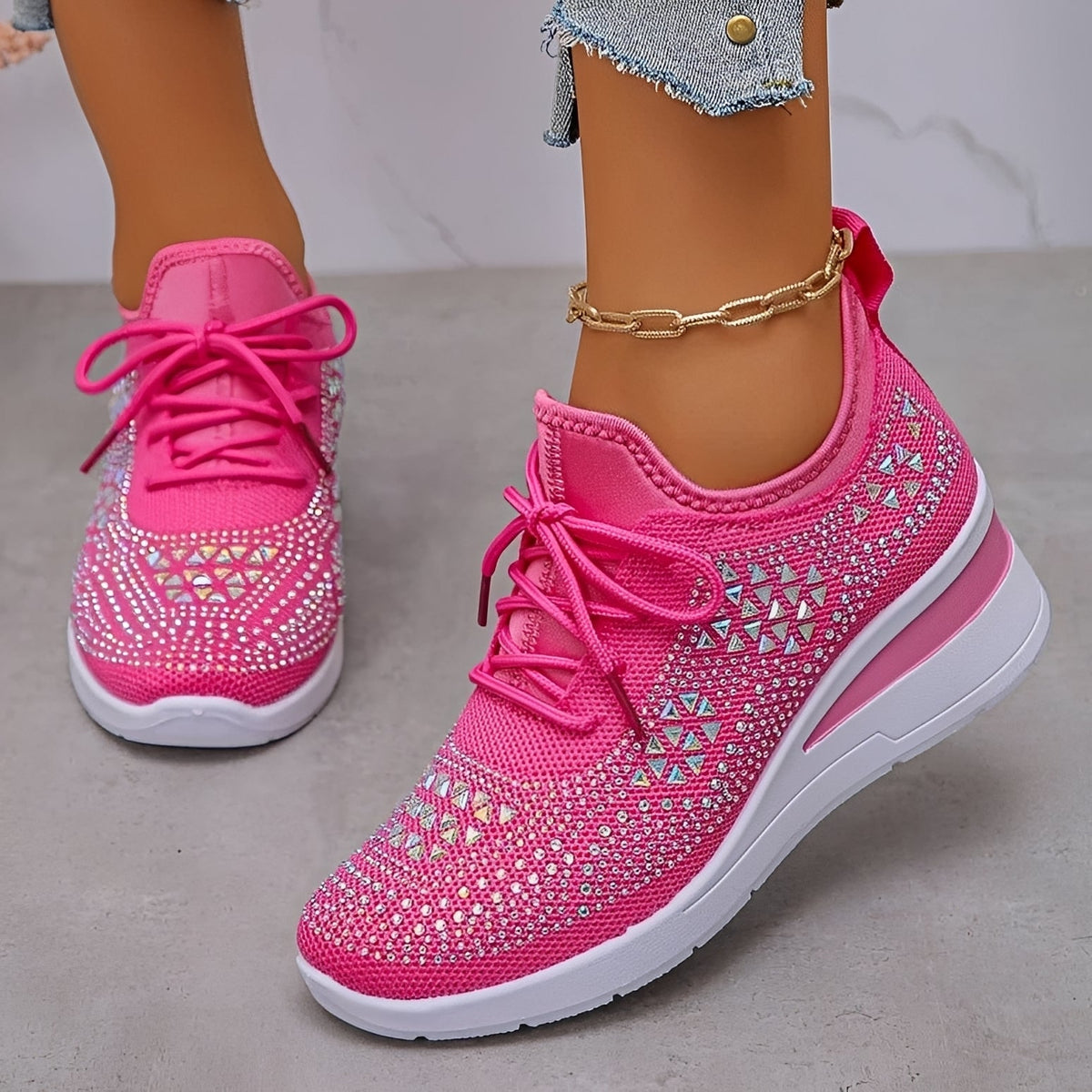 Elodie - Stylische und komfortable Sneakers mit glänzenden Details